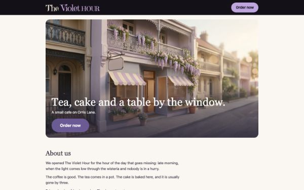 Home page of The Violet Hour